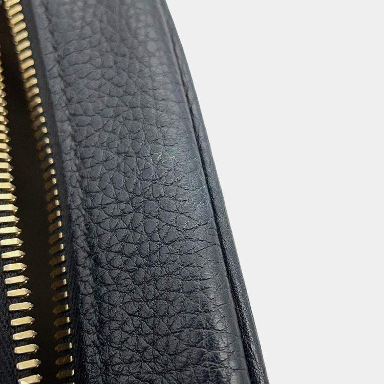 Pre Owned Gucci Soho Interlocking G Shoulder Bag Black/Beige Leather