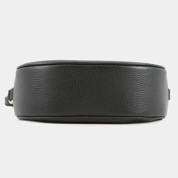 Pre Owned Gucci Soho Interlocking G Shoulder Bag Black/Beige Leather