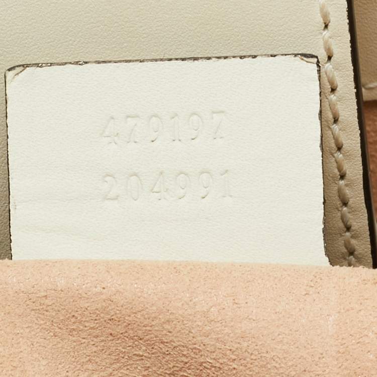 Pre Owned Gucci Padlock Medium Off White/Beige GG Supreme Canvas and Leather  Tote