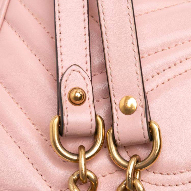 مملوكة مسبقًا Gucci Pink Small GG Marmont Matelasse Leather Shoulder Bag 