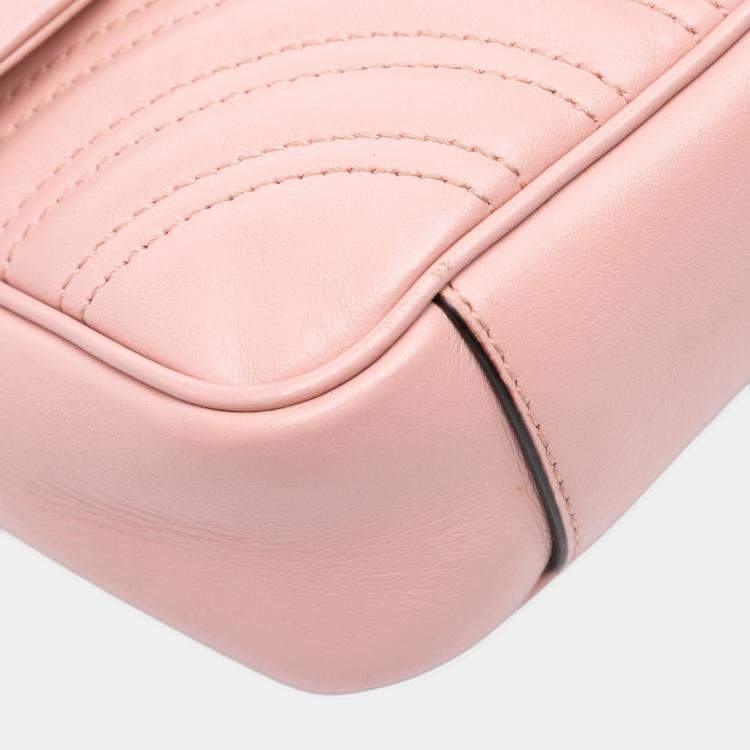 مملوك ة مسبقًا Gucci Pink Small GG Marmont Matelasse Leather Shoulder Bag 