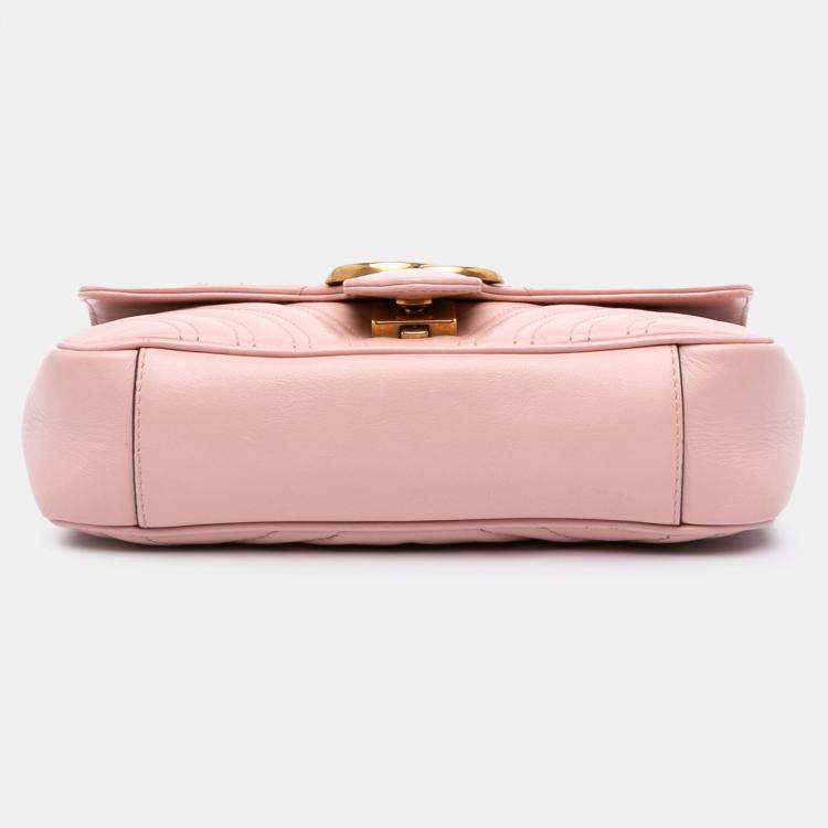 مملوكة مسبقًا Gucci Pink Small GG Marmont Matelasse Leather Shoulder Bag 