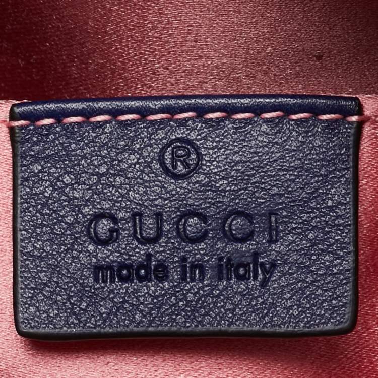 Pre Owned Gucci GG Marmont Blue Matelassé Velvet Belt Bag