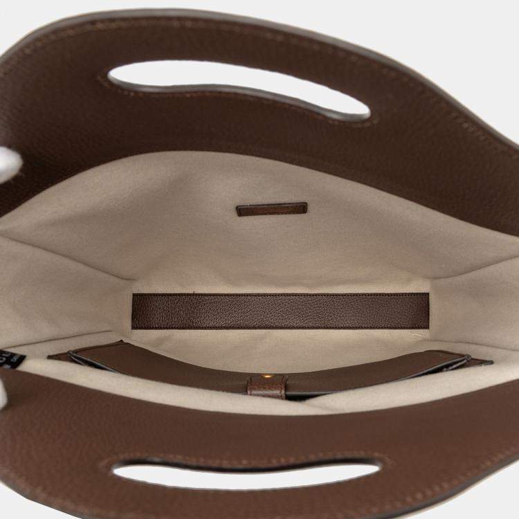 Pre Owned Gucci Brown GG Supreme Web Tiger Satchel