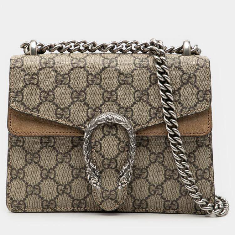 Pre Owned Gucci Brown Small GG Supreme Dionysus Crossbody