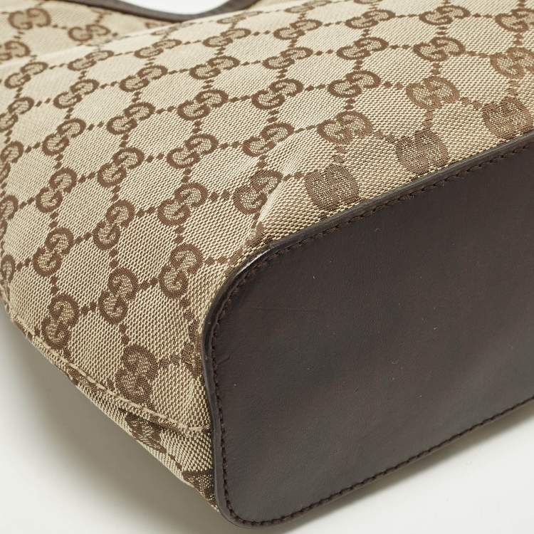 مملوكة مسبقًا Gucci Beige/Brown GG Canvas and Leather Hobo