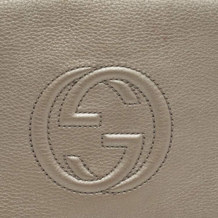 Pre Owned Gucci Beige Soho Tassel Leather Clutch