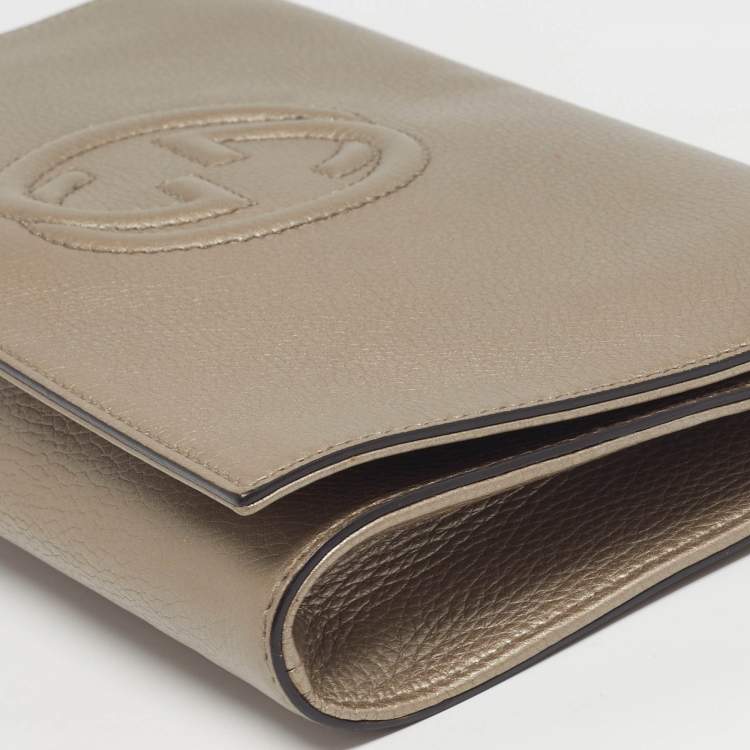 Pre Owned Gucci Beige Soho Tassel Leather Clutch