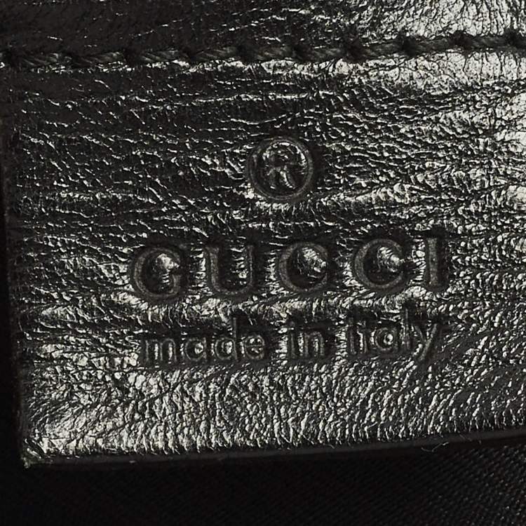 Pre Owned Gucci Pelham Studded Black GG Canvas and Leather Hobo