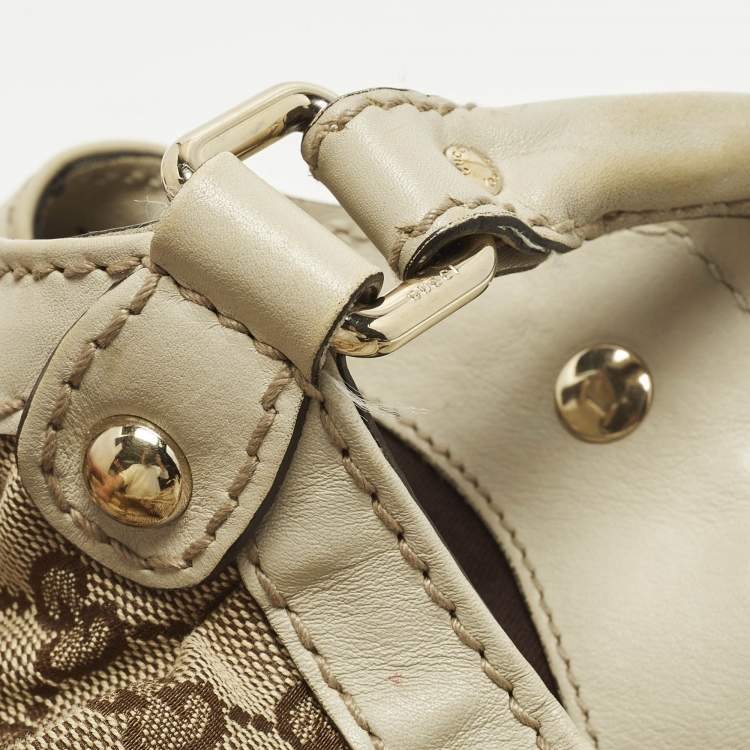مملوكة مسبقًا Gucci Sukey Medium Beige GG Canvas and Leather Tote