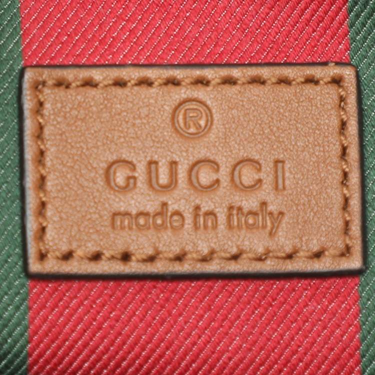 Pre Owned Gucci GG Emblem Large Beige/Brown Coated Canvas Tote