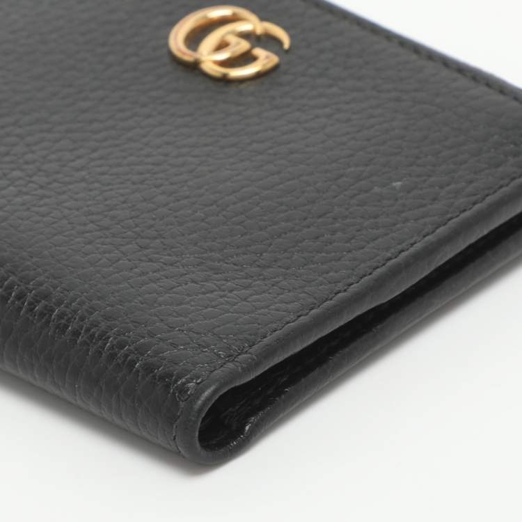 Pre Owned Gucci GG Marmont Black Leather Bifold Wallet