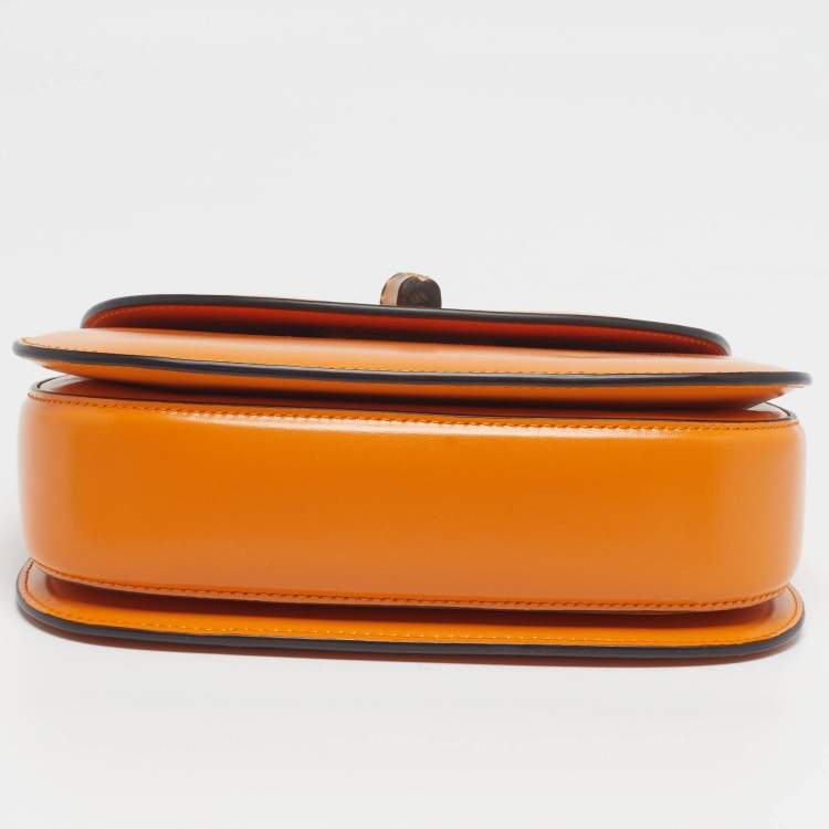 Pre Owned Gucci Bamboo 1947 Small Mustard Yellow Leather Top Handle Bag