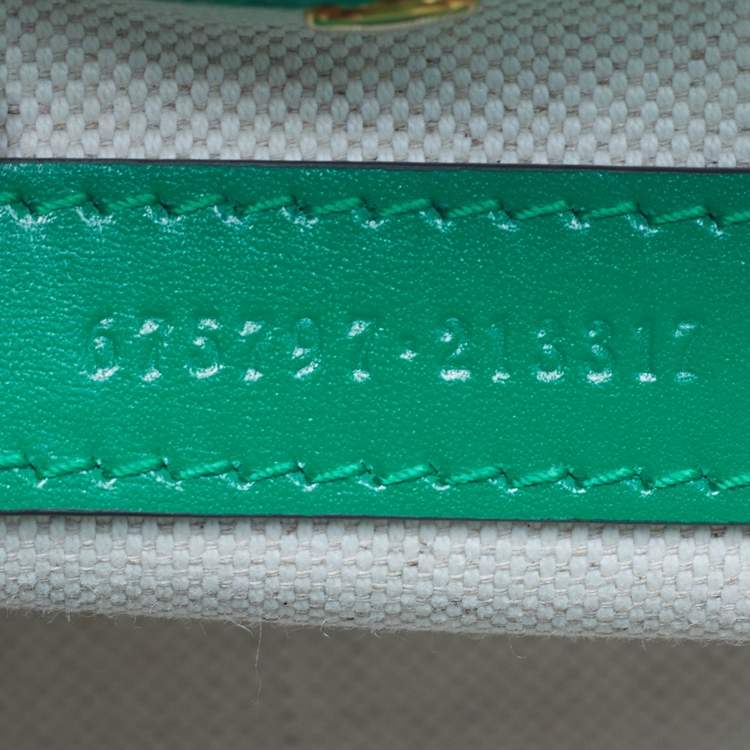 Pre Owned Gucci Bamboo 1947 Small Green Leather Top Handle Bag