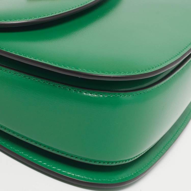 Pre Owned Gucci Bamboo 1947 Small Green Leather Top Handle Bag