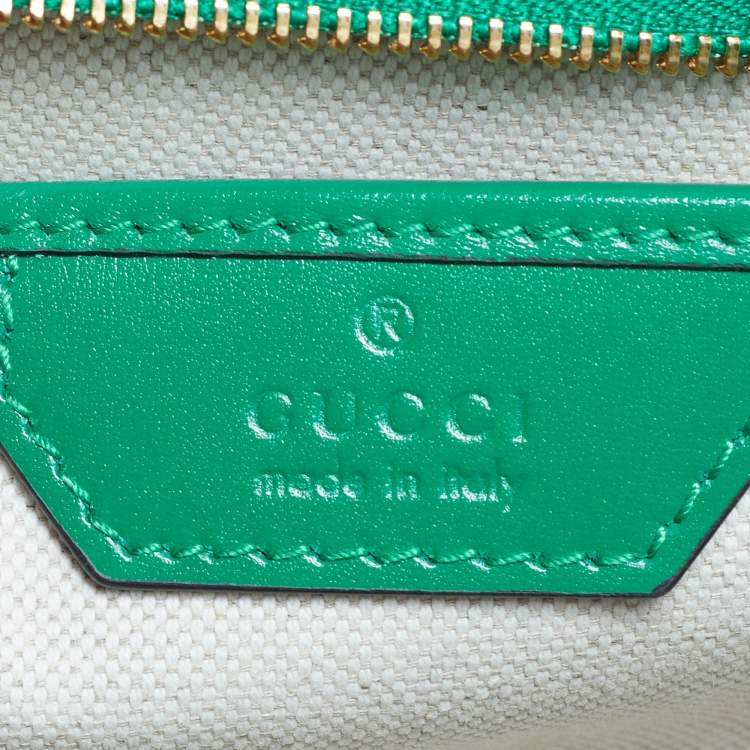 Pre Owned Gucci Bamboo 1947 Small Green Leather Top Handle Bag