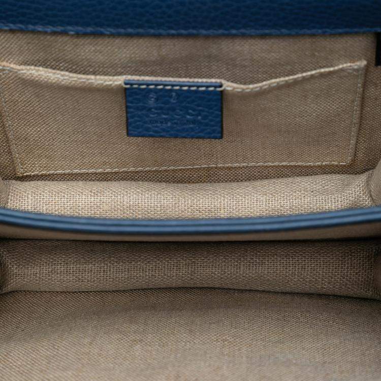 Pre Owned Gucci Blue Small Dollar Calfskin Interlocking G Crossbody