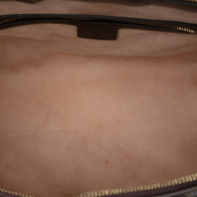 Pre Owned Gucci Brown GG Supreme Ophidia Satchel