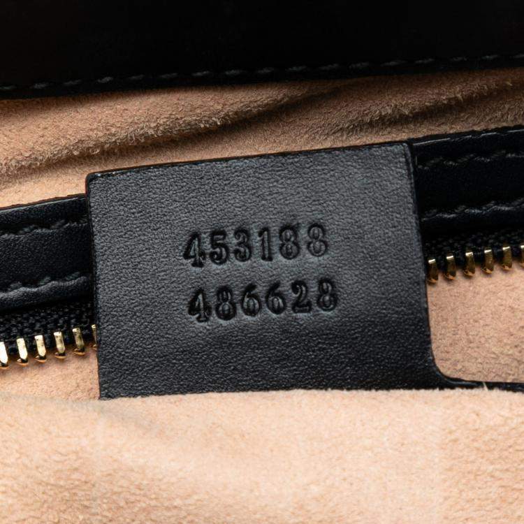 Pre Owned Gucci Black Small Guccissima Padlock Satchel