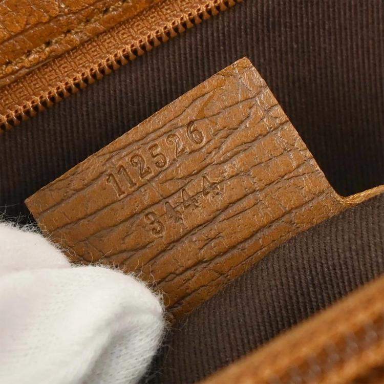 Pre Owned Gucci Brown Beige Bamboo GG Tote Bag