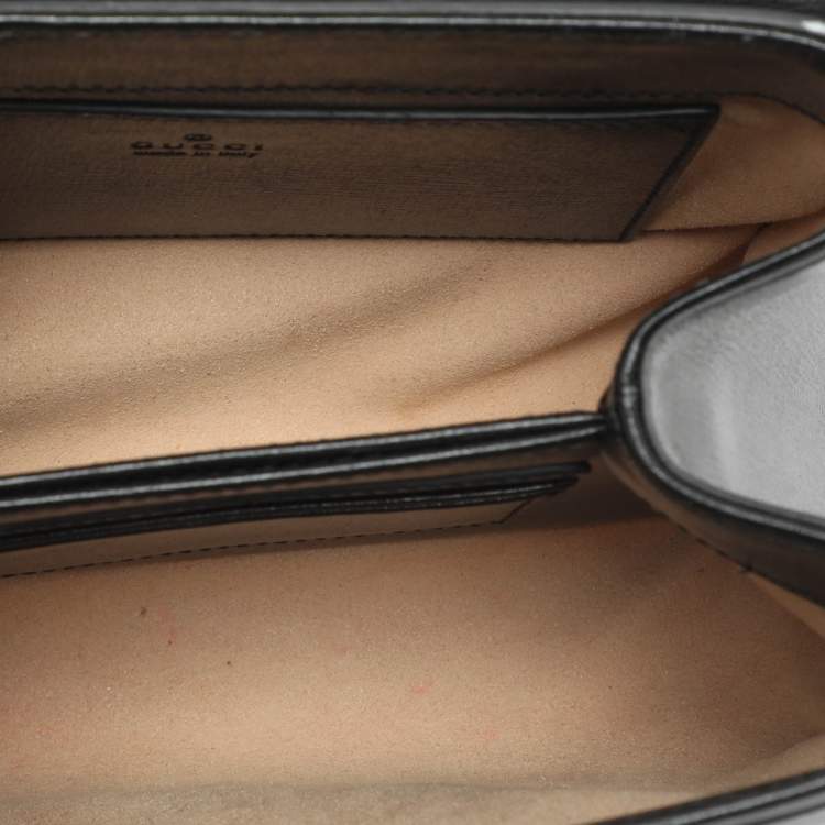 Pre Owned Gucci Horsebit 1955 Black Leather Top Handle Bag