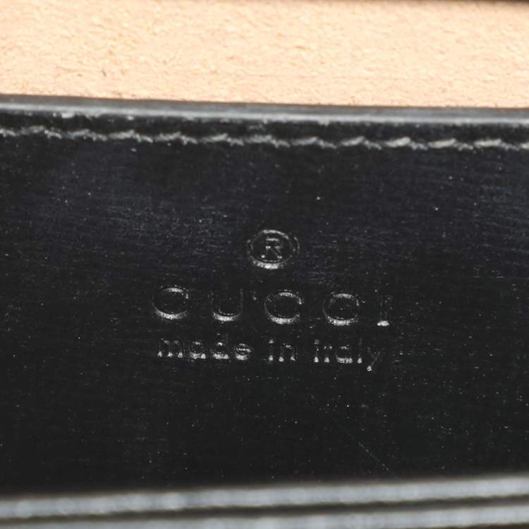 Pre Owned Gucci Horsebit 1955 Black Leather Top Handle Bag