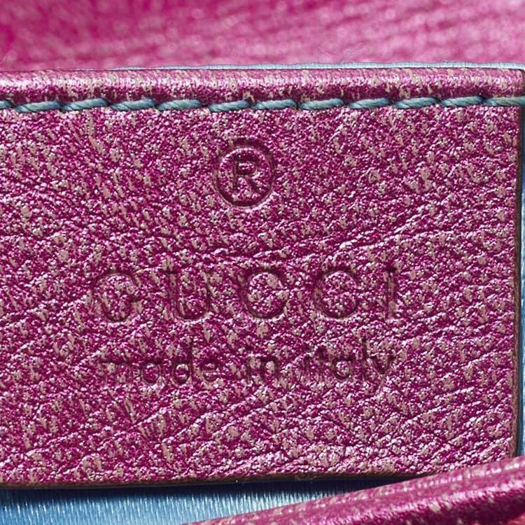 Pre Owned Gucci GG Marmont Flap Mini Multicolor Matelassé Leather Shoulder Bag