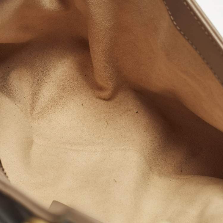 Pre Owned حقيبة كتف غوتشي جي جي مارمونت جلد ماتيلس أوف وايت صغيرة