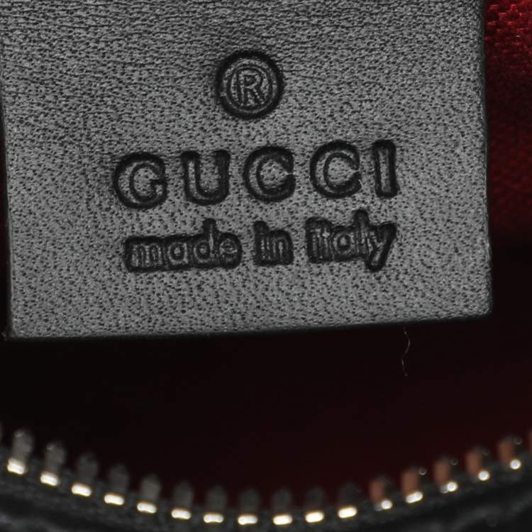 Pre Owned Gucci Vintage Web Beige/Black GG Supreme Coated Canvas and Leather Satchel