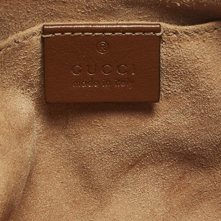 Pre Owned Gucci GG Marmont Small Brown Matelasse Leather Camera Bag