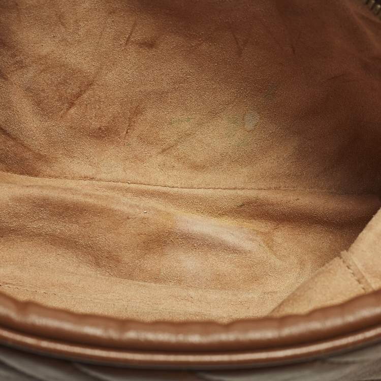 Pre Owned Gucci GG Marmont Small Brown Matelasse Leather Camera Bag