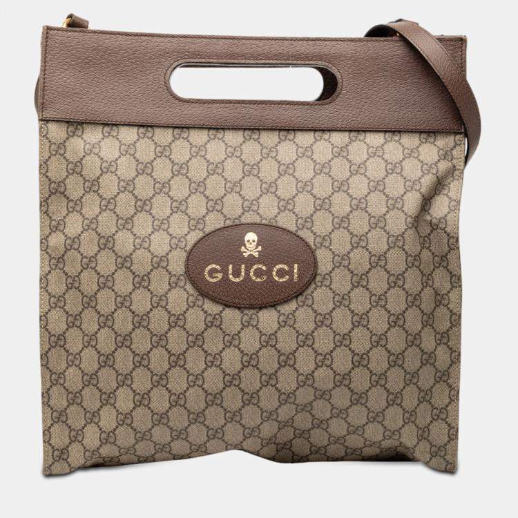 Pre Owned Gucci Brown GG Supreme Neo Vintage Soft Tote