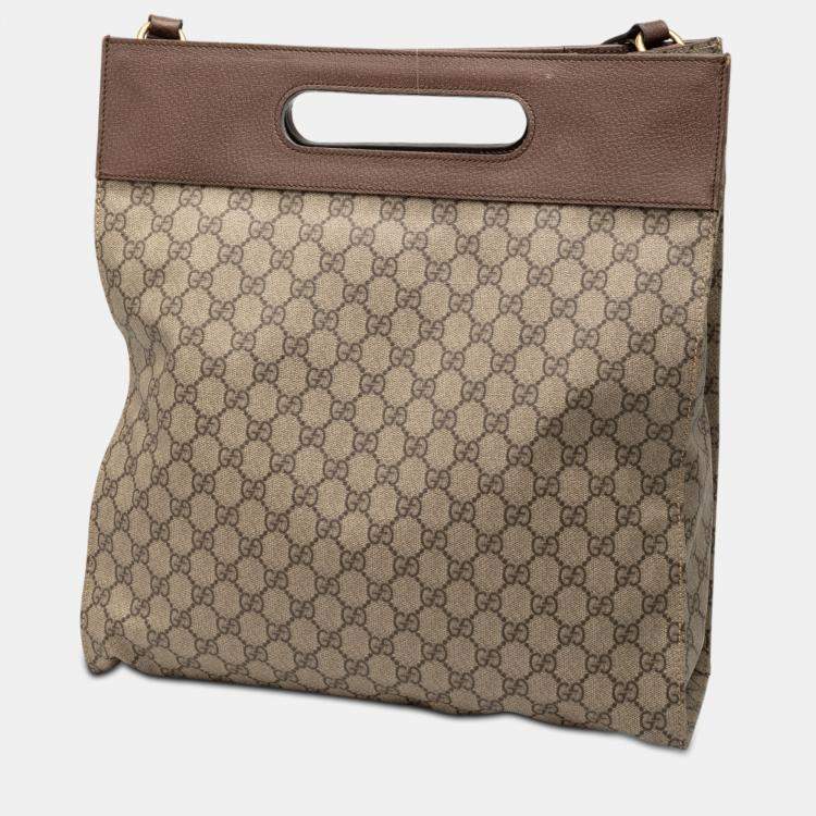 Pre Owned Gucci Brown GG Supreme Neo Vintage Soft Tote