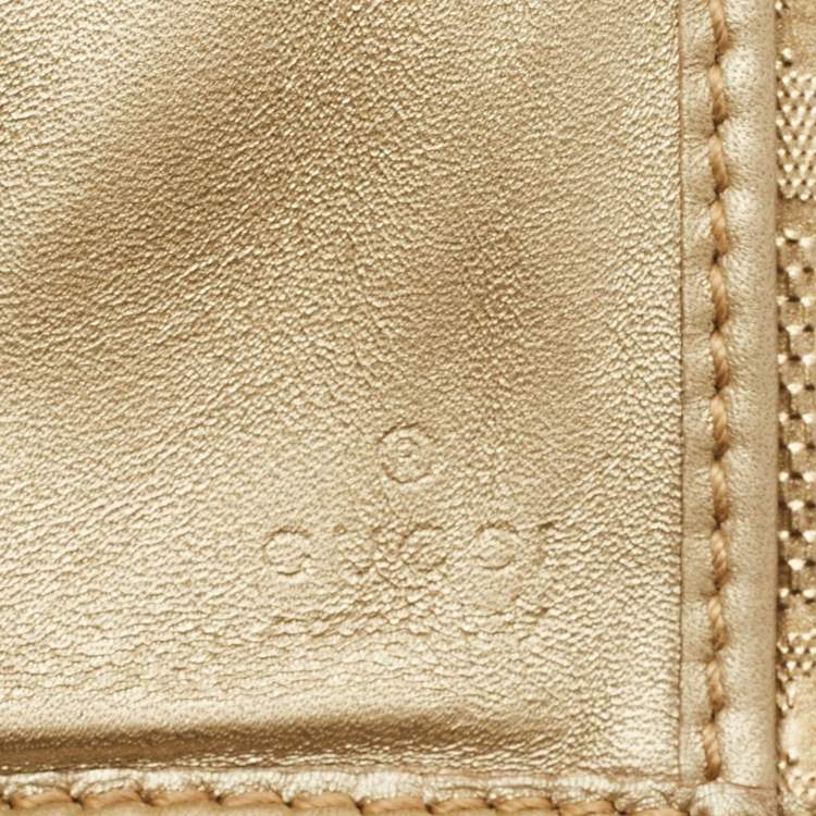 Pre Owned Gucci GG Twins Gold Imprime Canvas Continental Wallet