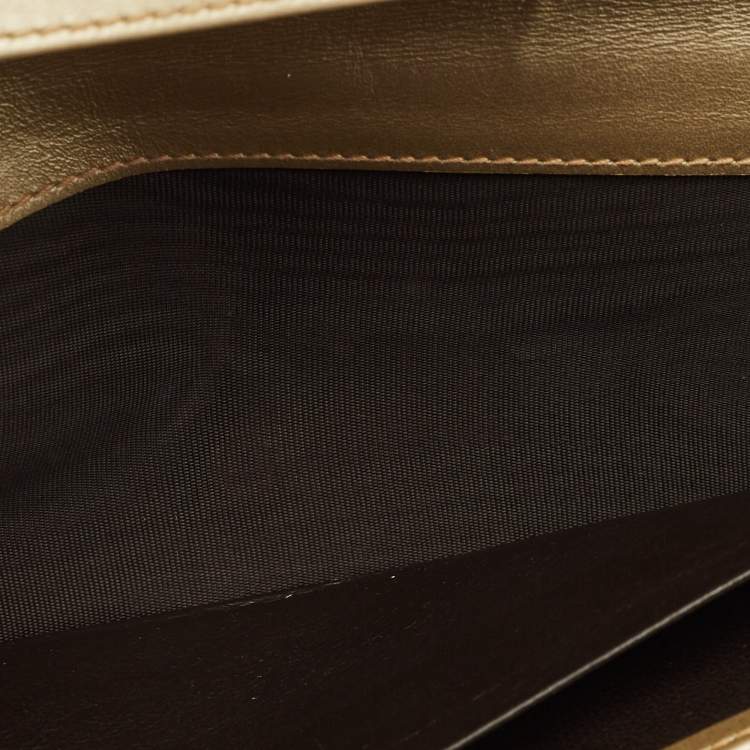 Pre Owned Gucci GG Twins Gold Imprime Canvas Continental Wallet