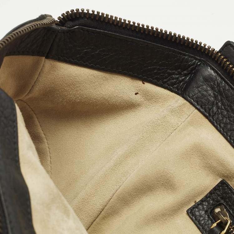 Pre Owned Gucci 1973 Black Leather Top Handle Bag