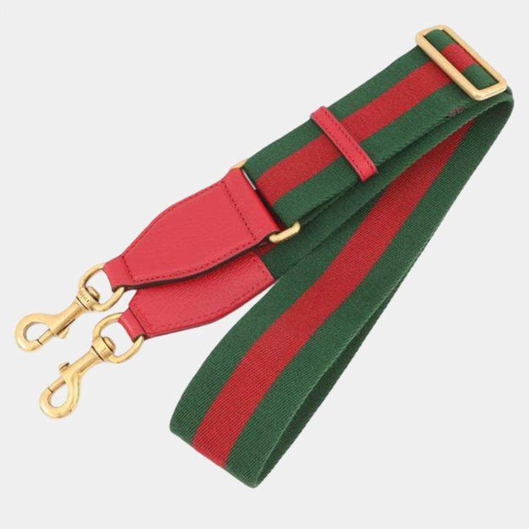 Pre Owned Gucci Red Adidas Small Leather Web Crossbody