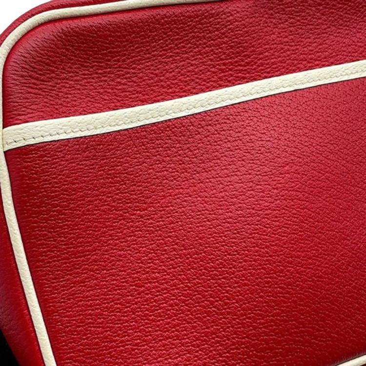 Pre Owned Gucci Red Adidas Small Leather Web Crossbody
