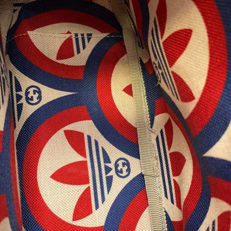 Pre Owned Gucci Red Adidas Small Leather Web Crossbody