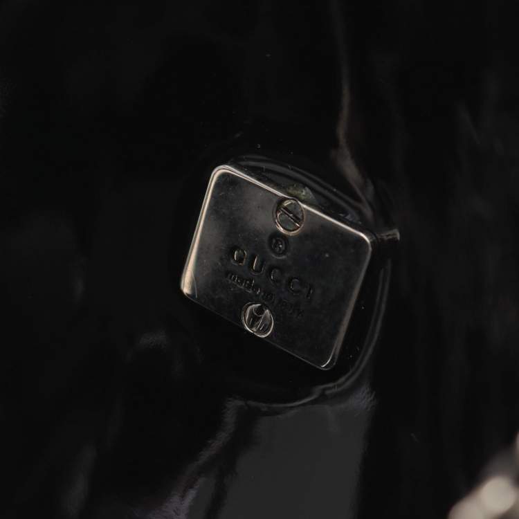 Pre Owned Gucci Gg Teddy Bear Shoulder Bag With Swarovski Crystals Black Multicolor