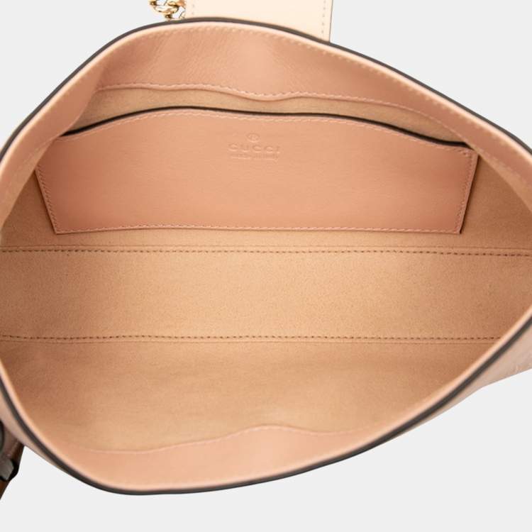 Pre Owned Gucci Gg Supreme Padlock Shoulder Bag Pink Leather