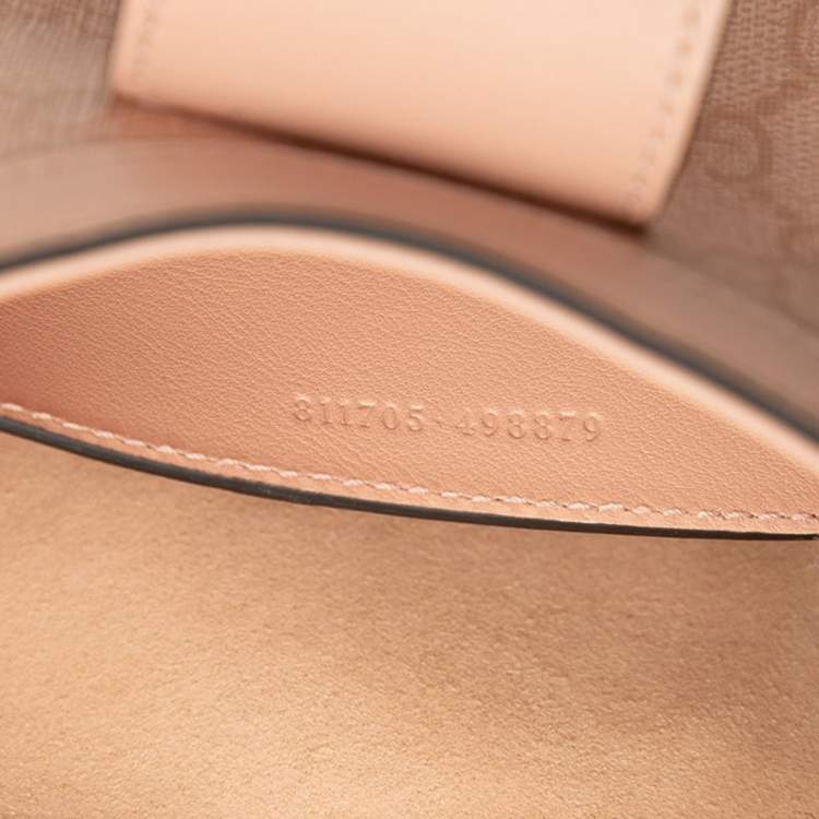 Pre Owned Gucci Gg Supreme Padlock Shoulder Bag Pink Leather