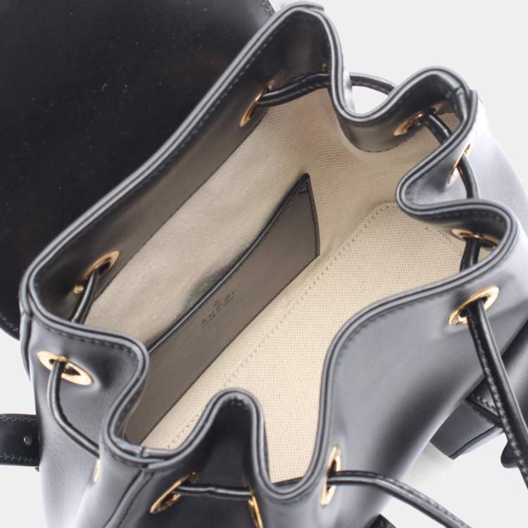 Pre Owned Gucci Bamboo Backpack Leather Black