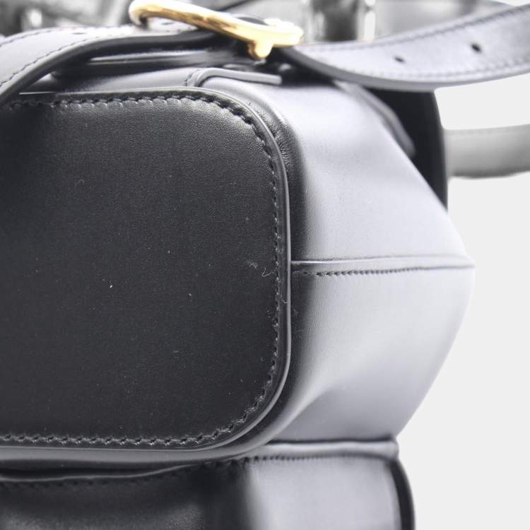 Pre Owned Gucci Bamboo Backpack Leather Black