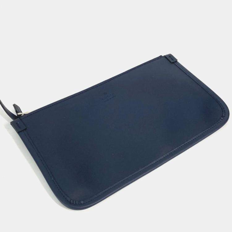 Pre Owned Gucci Logo Print Shoulder Bag/Tote Bag Canvas/Leather Beige/Black