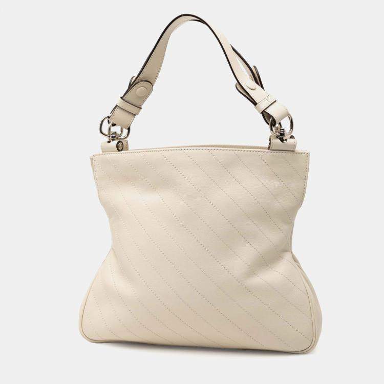 Pre Owned Gucci White Small Matelasse Leather Blondie Tote