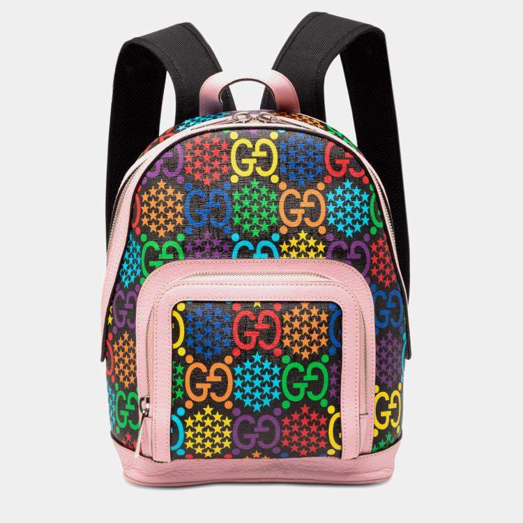 Pre Owned Gucci Pink GG Supreme Psychedelic Backpack
