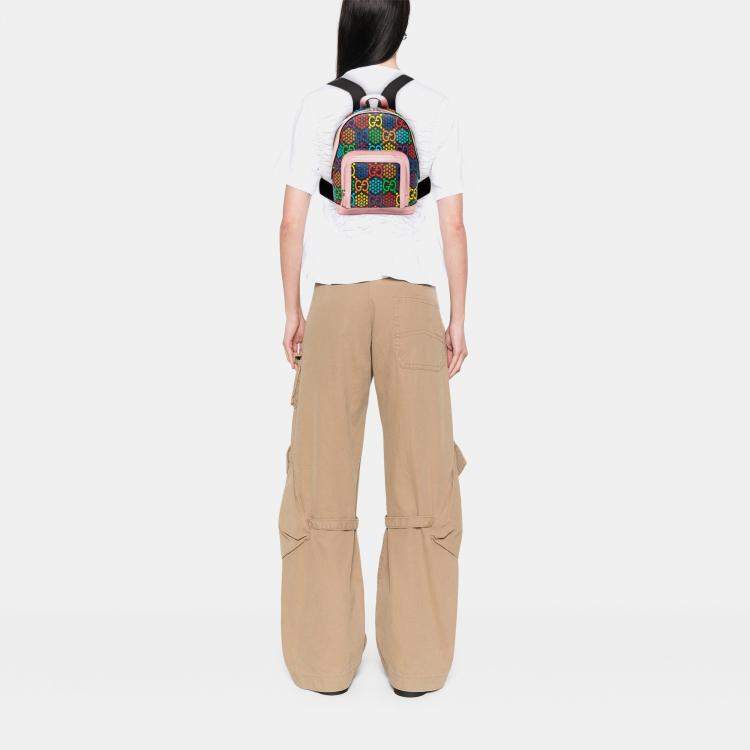 Pre Owned Gucci Pink GG Supreme Psychedelic Backpack