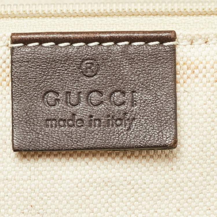 Pre Owned Gucci Sukey Medium Dark Brown/Beige GG Canvas Satchel