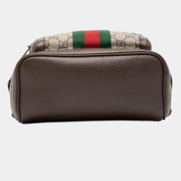 مملوكة مسبقًا Gucci Brown Small GG Supreme Ophidia Web Backpack